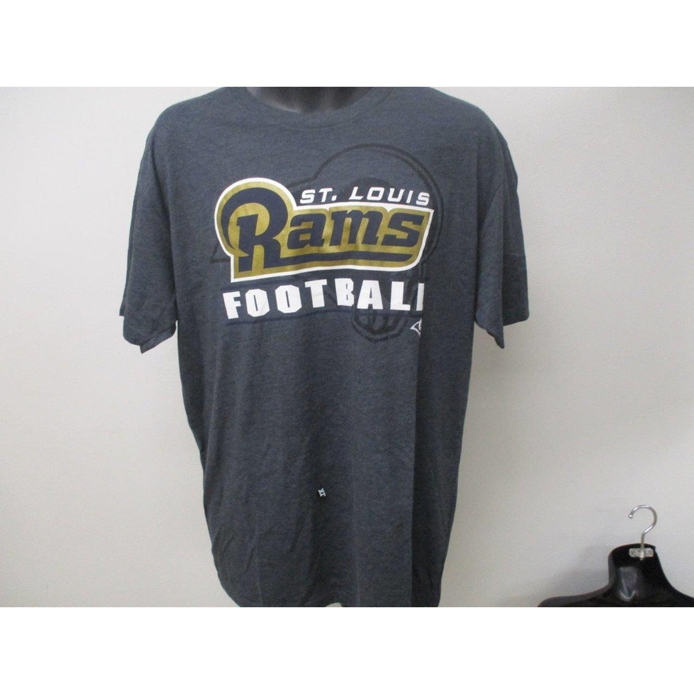 St. Louis Rams Men Sizes XL XLarge Gray Majestic Shirt MSRP 30 Image 2