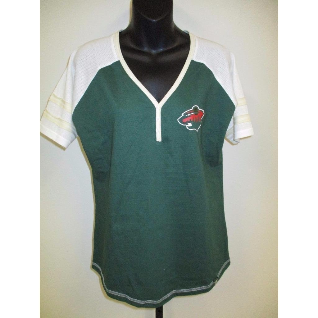 Minnesota Wild womens M Medium by MAJESTIC V-Neck Shirt Image 1