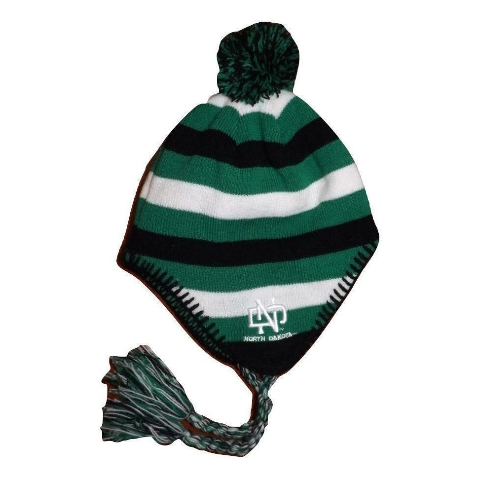 North Dakota Fighting Hawks Youth Size 4-7 OSFA Beanie w/Tassels Image 1