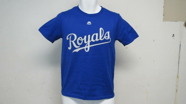 Kansas City Royals 8 Michael Moustakas Youth Size M (10/12) Blue Shirt Image 2