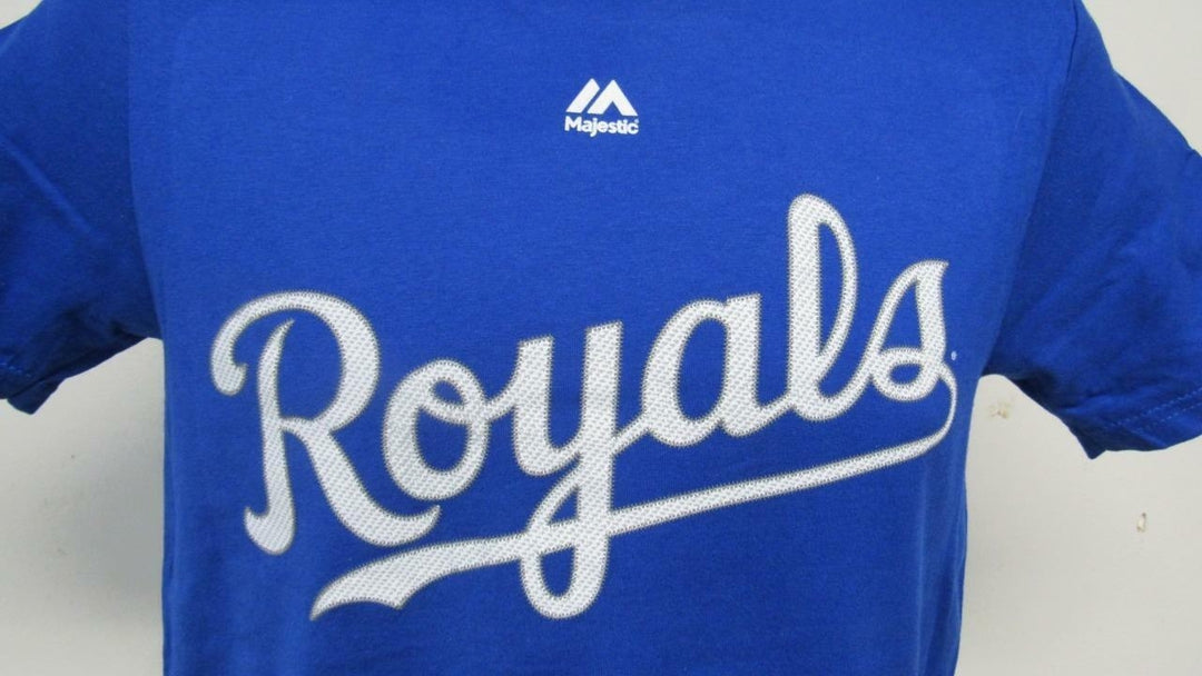 Kansas City Royals 8 Michael Moustakas Youth Size M (10/12) Blue Shirt Image 3