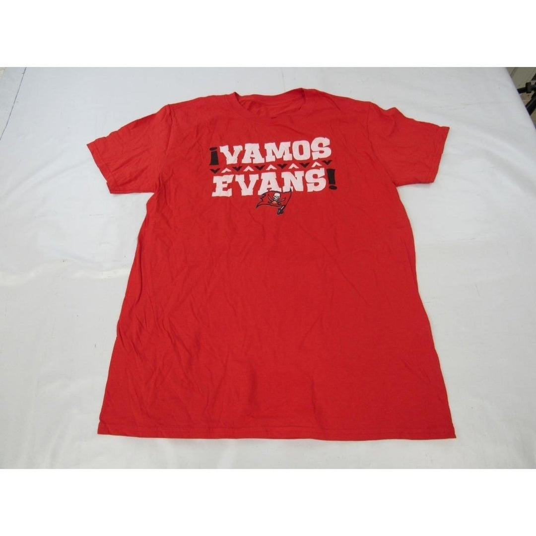 Tampa Bay Buccaneers Mike Evans "Vamos Evans" Mens Size L Large Red Shirt Image 1