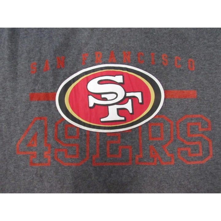 San Francisco 49ers Mens Size 2XL CharcoalGray Majestic Shirt w/ Fuzzy Print Image 3