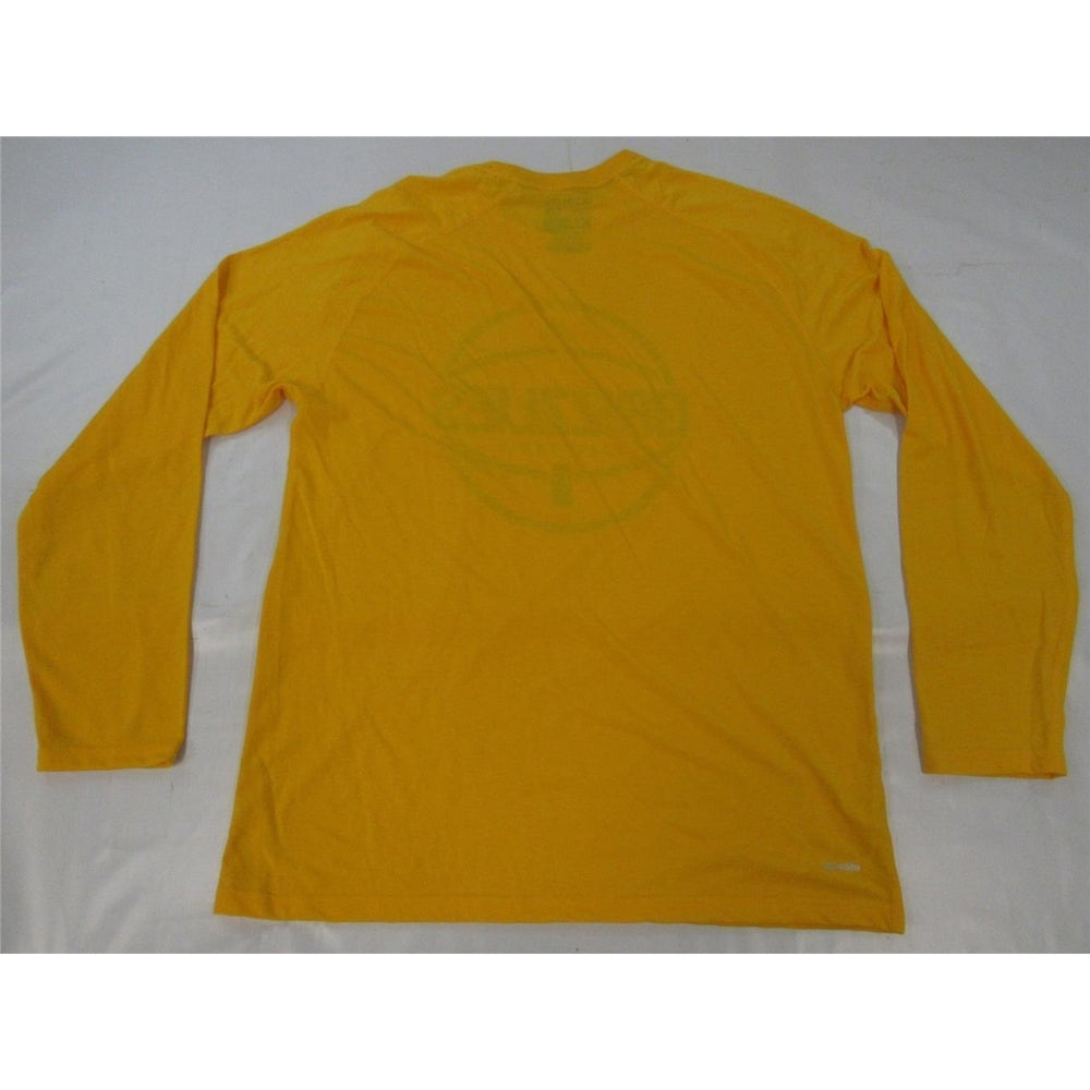 Indiana Pacers Mens Size XL XLarge Yellow Adidas Long Sleeve Shirt Image 2