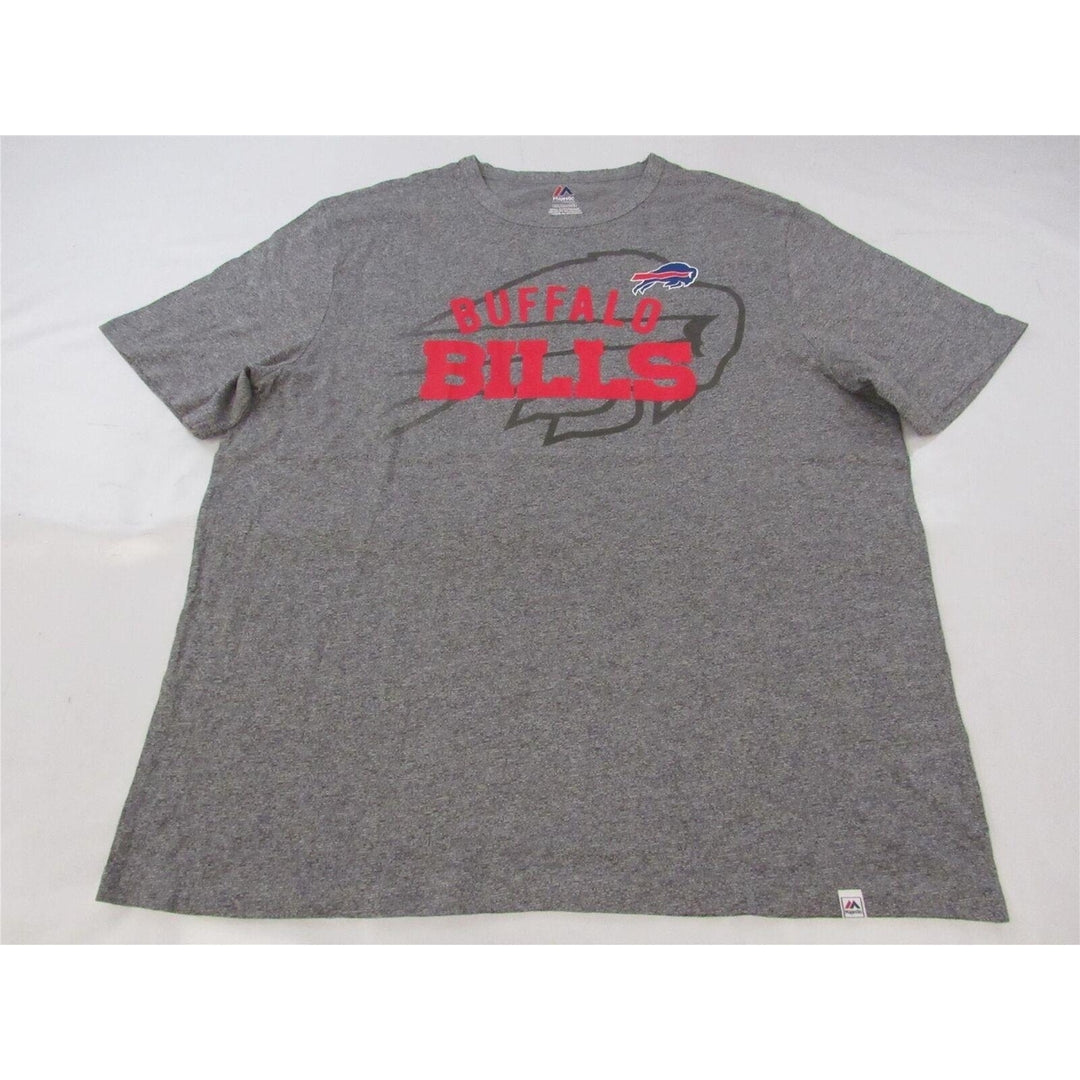 Buffalo Bills Mens Size 2XL 2XLarge Heathered Gray Majestic Shirt Image 1