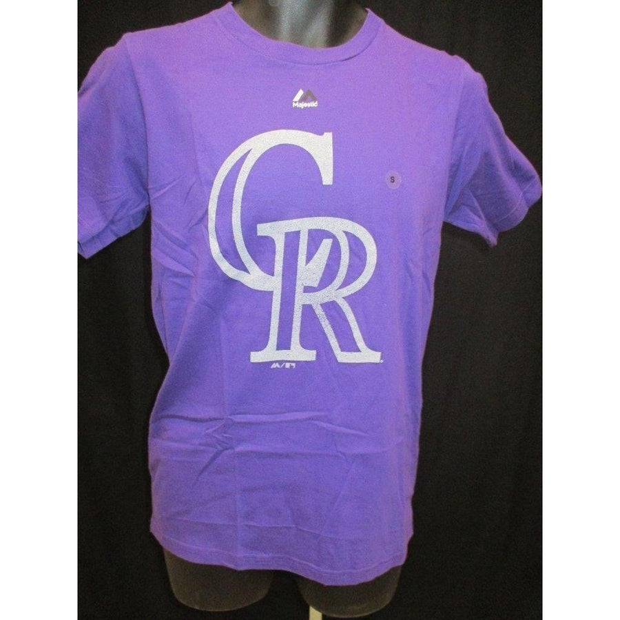 Colorado Rockies Mens Size S Small Purple Majestic Shirt Image 1