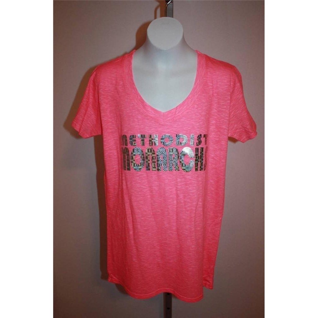 Methodist University Monarchs WOMENS Large L Cute Bright Pink T-Shirt Image 1