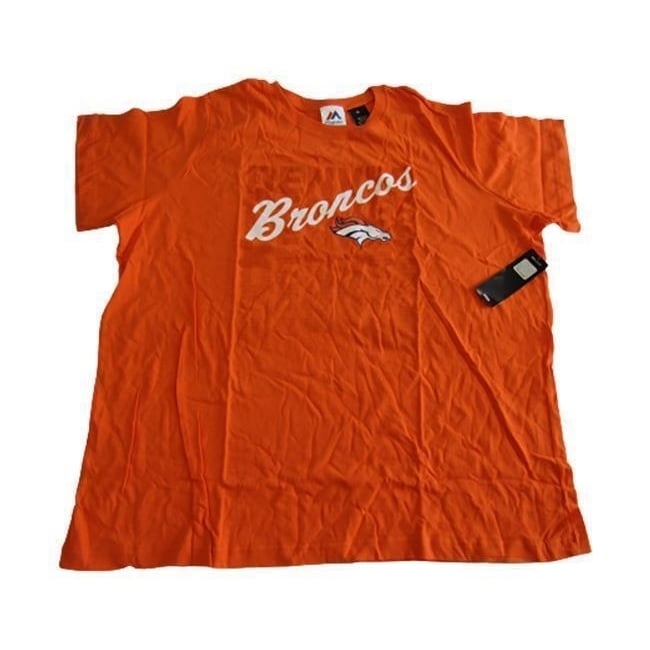 Denver Broncos Womens Plus Size 1X Orange Majestic Shirt Image 1