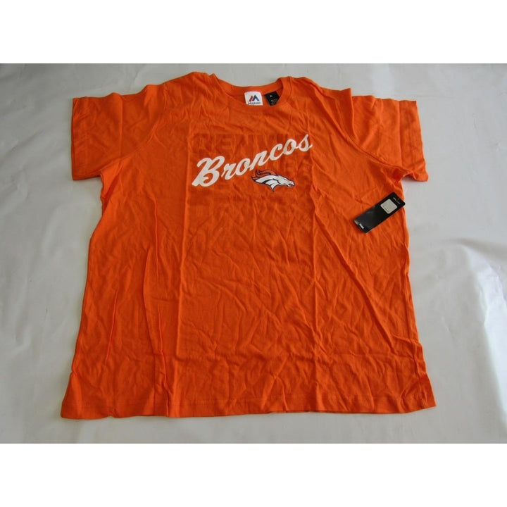 Denver Broncos Womens Plus Size 1X Orange Majestic Shirt Image 2