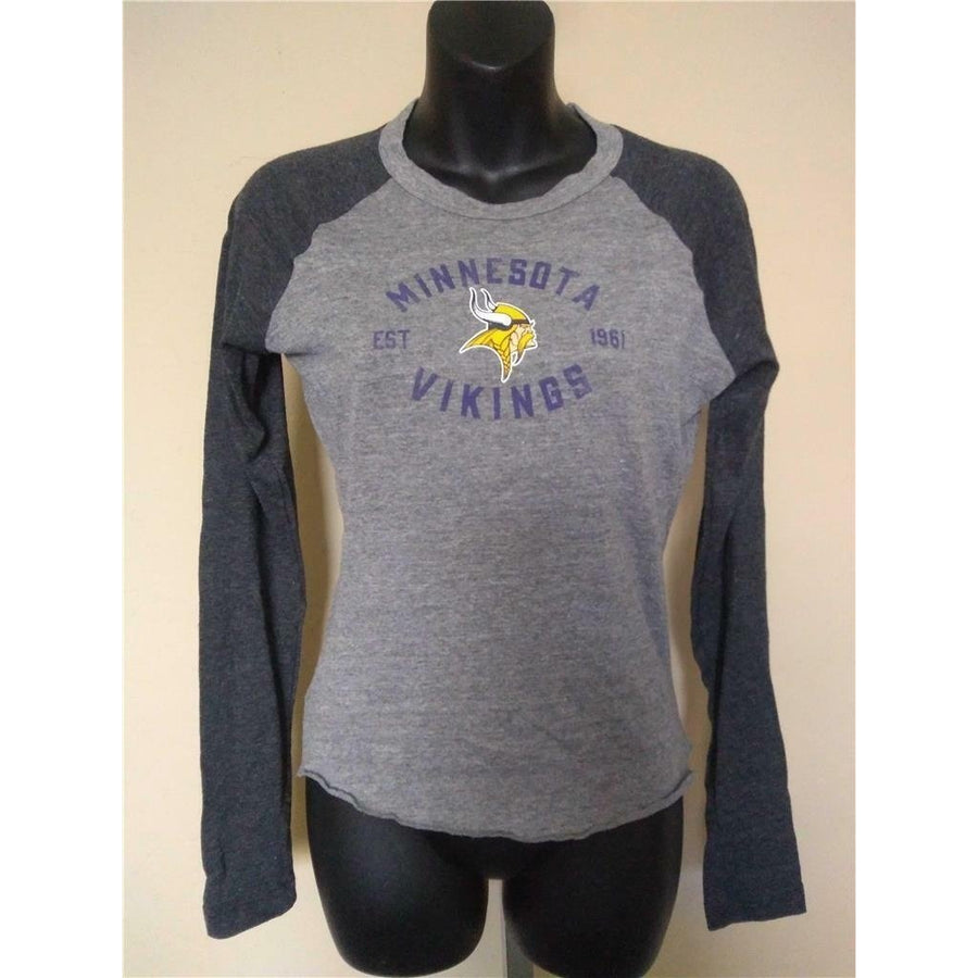 Minnesota Vikings Womens Size S Small Gray Touch By Alyssa Milano Shirt Image 1