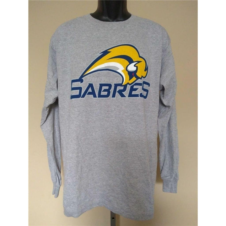 Buffalo Sabres Mens Size M Medium Gray Long Sleeve Shirt Image 1