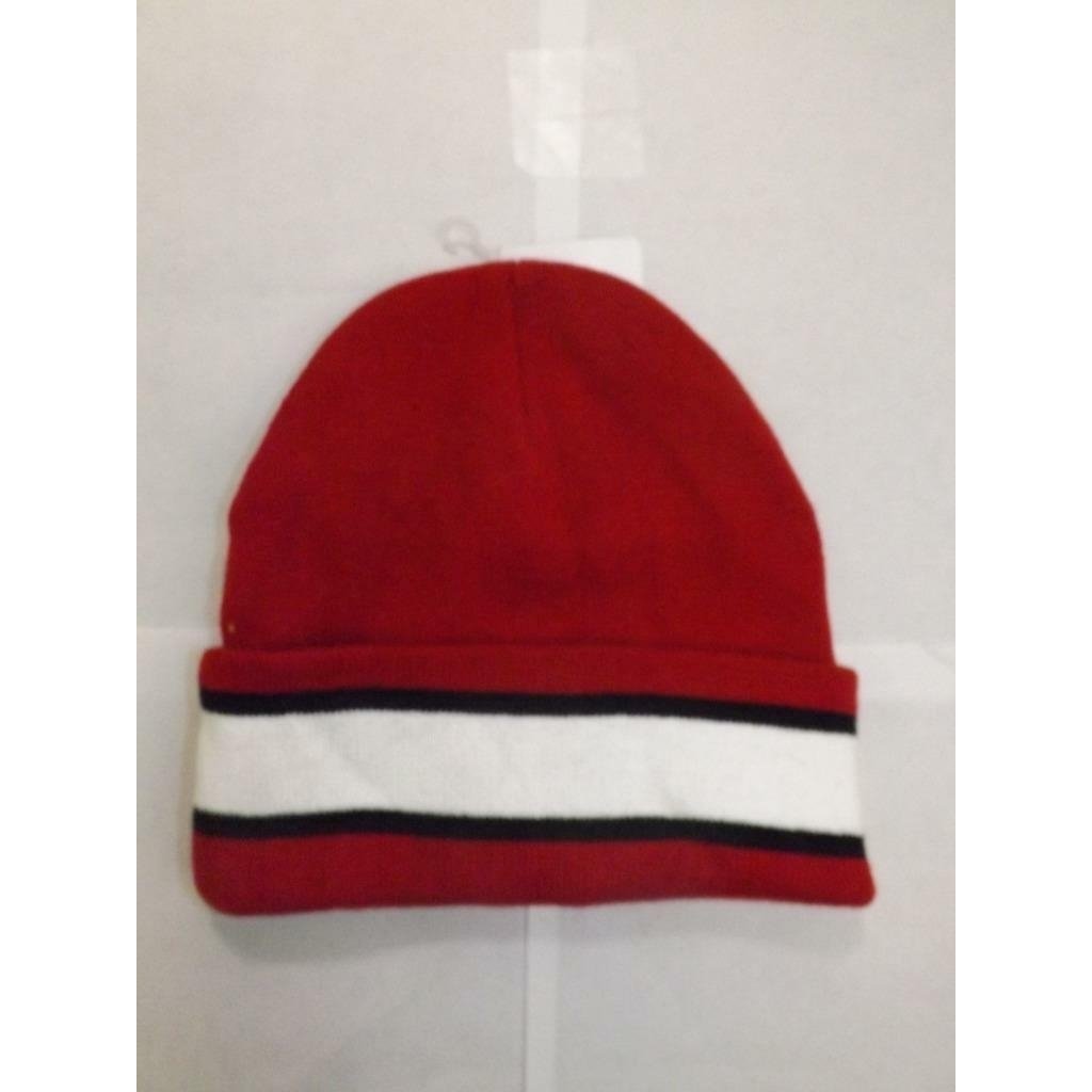 Wisconsin Badgers Mens Unisex OSFA Red Striped Cuffed Beanie Hat Image 2