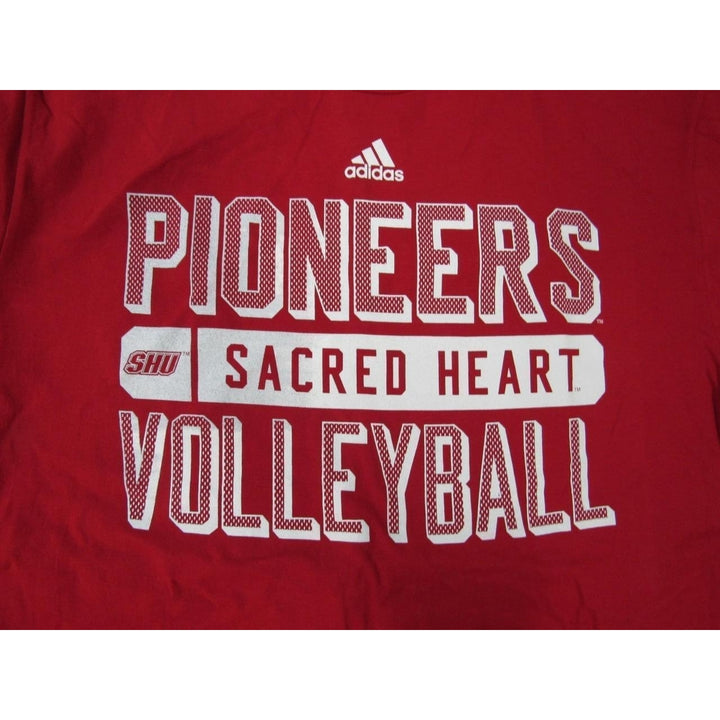 SHU Sacred Heart Pioneers Mens Size L Large Red Adidas Shirt Image 2