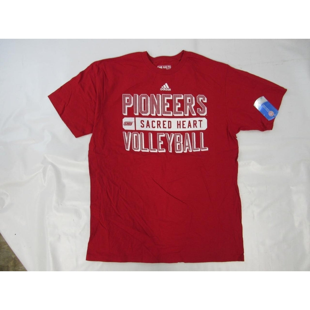 SHU Sacred Heart Pioneers Mens Size L Large Red Adidas Shirt Image 6