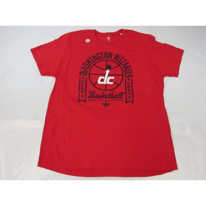 Washington Wizards DC Mens Size 2XL 2XLarge Red Adidas T-Shirt Image 4