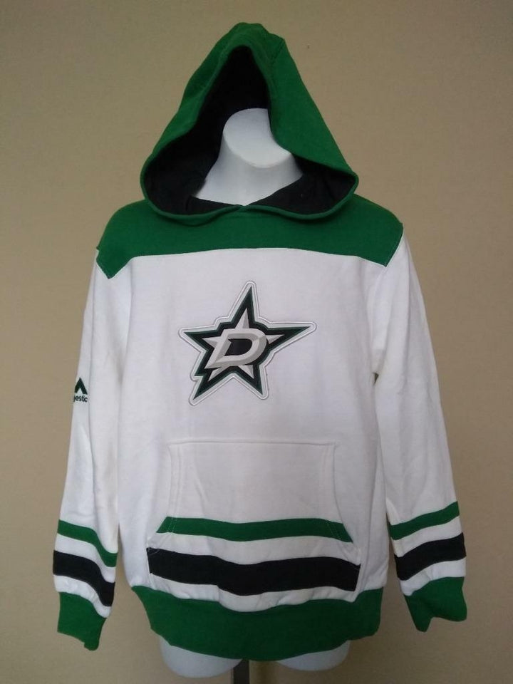 Minor Flaw Dallas Stars Youth Size M Medium White Majestic Hoodie Image 1