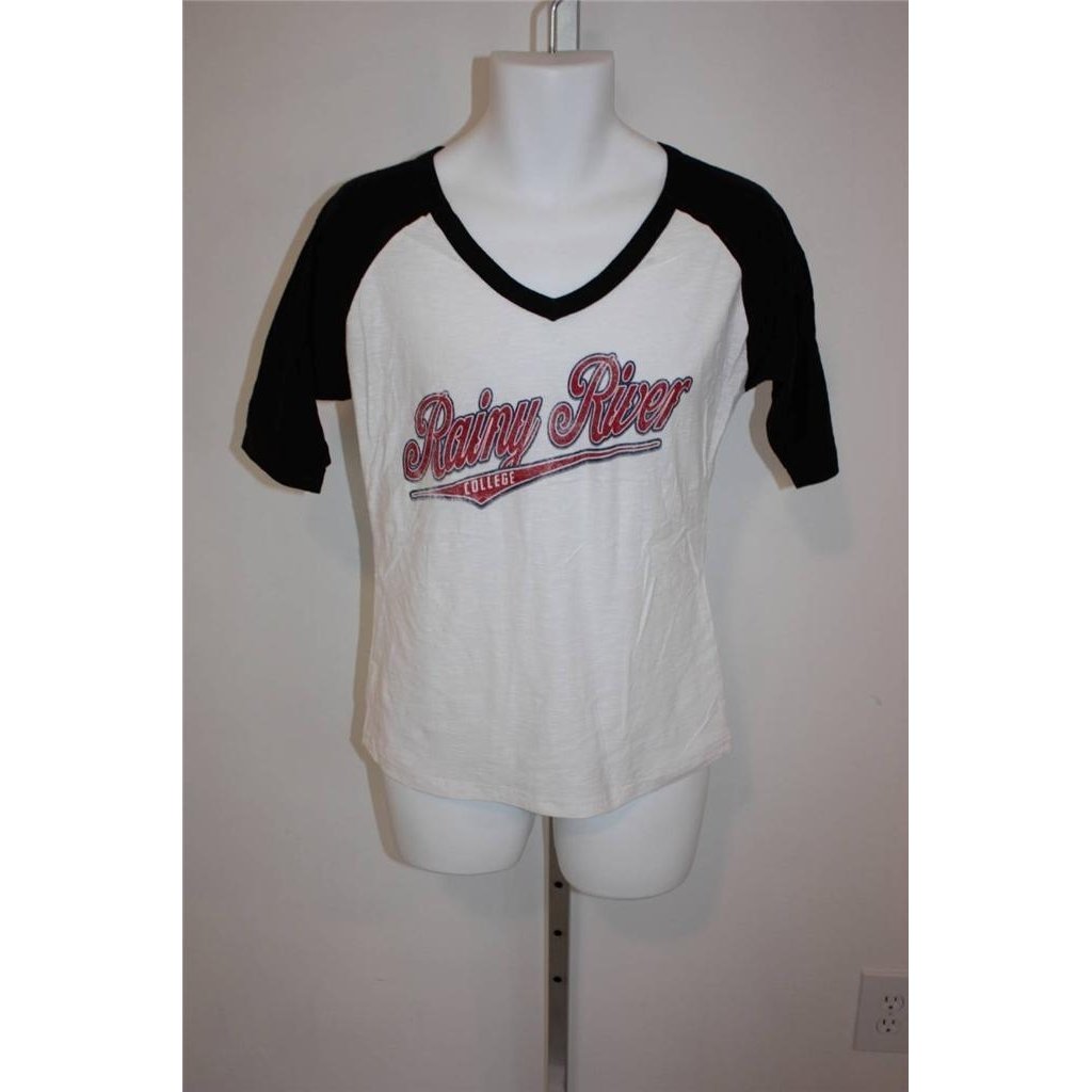 Rainy River College WOMENS SMALL S Cute Baseball Style Tissue Shirt Image 1