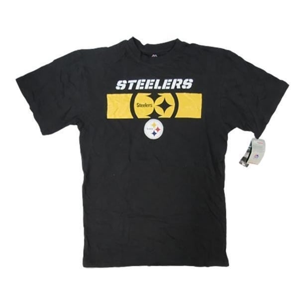 Pittsburgh Steelers Mens Size Medium M-Tall Majestic Black Shirt Image 1