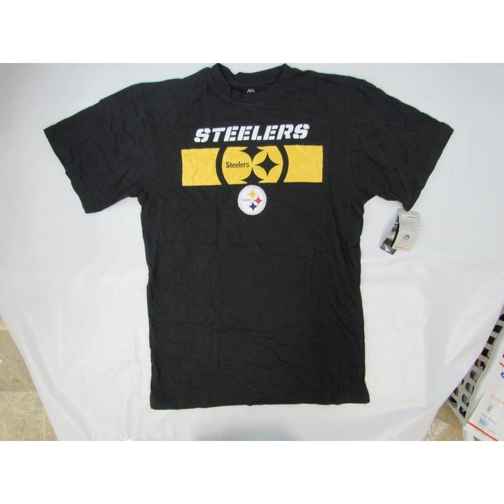 Pittsburgh Steelers Mens Size Medium M-Tall Majestic Black Shirt Image 4