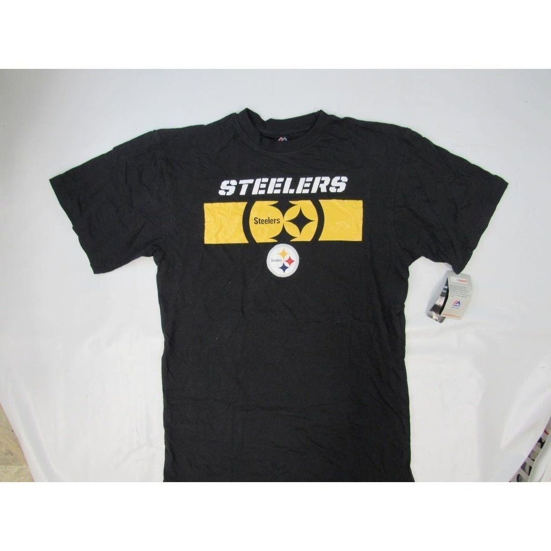 Pittsburgh Steelers Mens Size Medium M-Tall Majestic Black Shirt Image 4