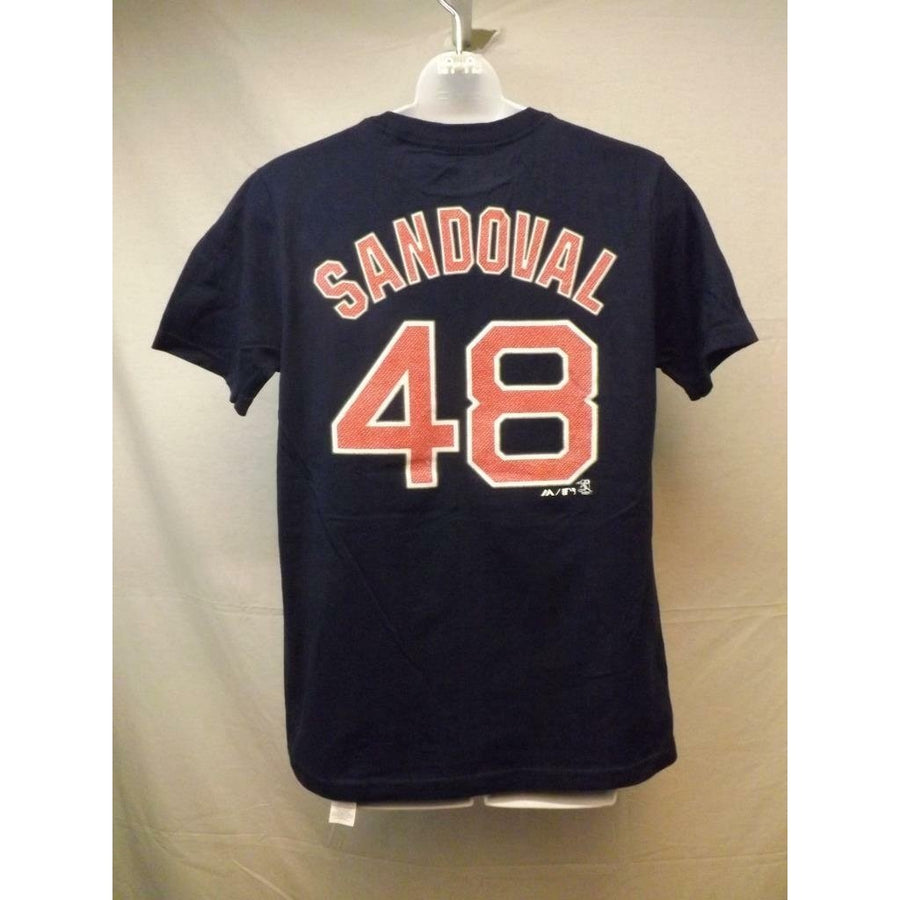 Boston Red Sox 48 Pablo Sandoval Majestic Youth Medium 10/12 Blue Tshirt Image 1