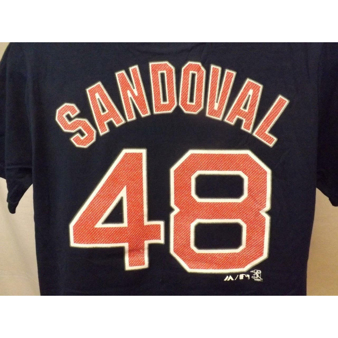 Boston Red Sox 48 Pablo Sandoval Majestic Youth Medium 10/12 Blue Tshirt Image 2