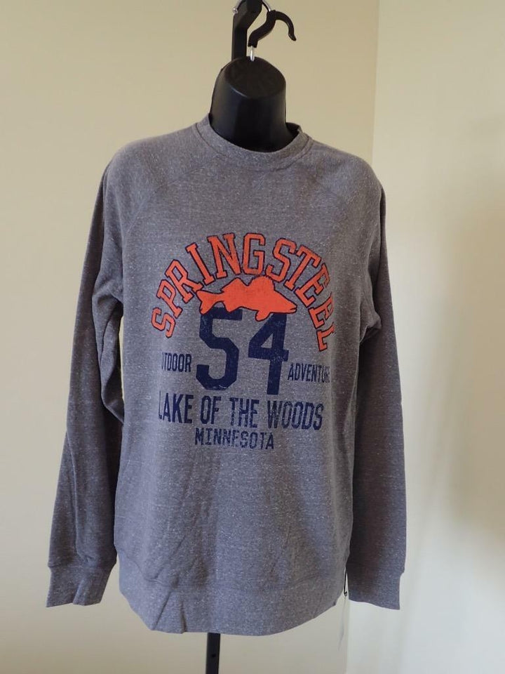 - Springsteel Lake of the Woods Womens Size M Medium Gray Crew Sweatshirt Image 1