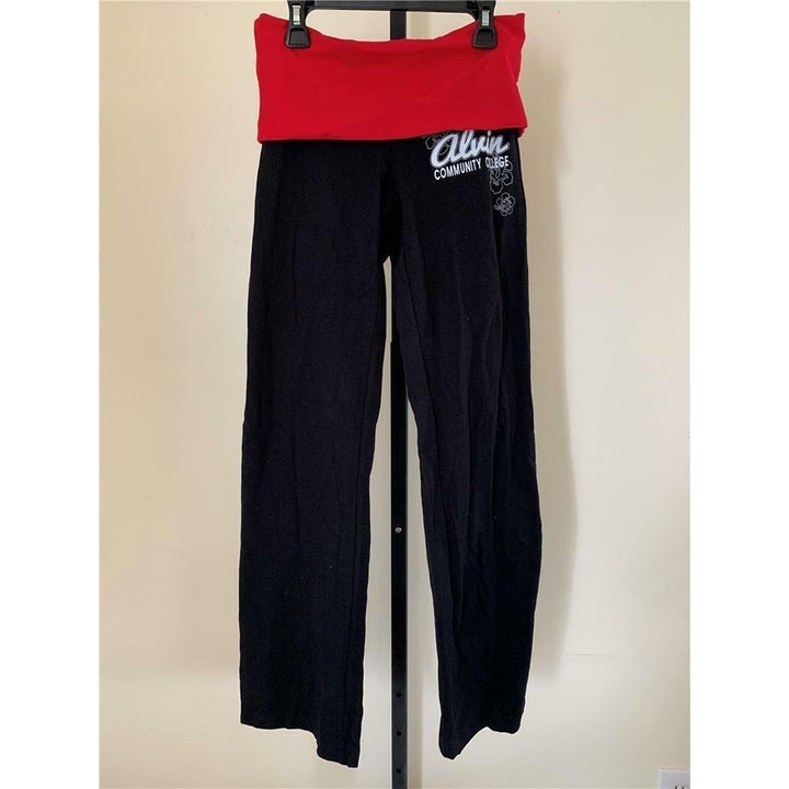 Alvin Community College Womens Size M Black/Red J America Yoga Pants Image 1