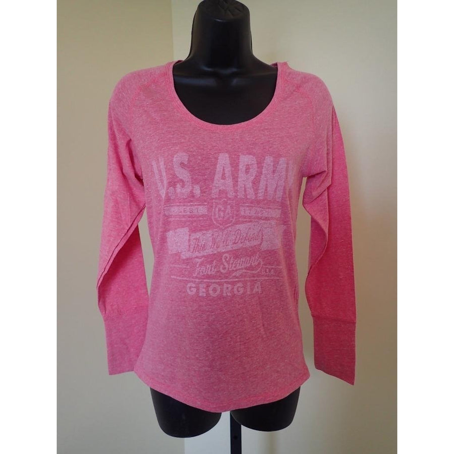 - US ARMY womens SMALL (s) red heathered long-sleeved shirt Image 1