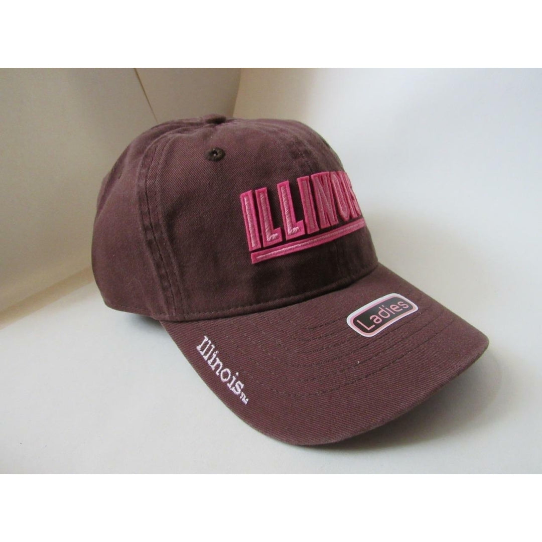 Illinois Fighting Illini Womens OSFA Adjustable Brown Cap Hat Image 2