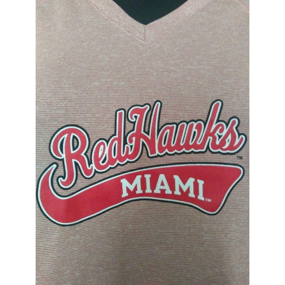 Miami Red Hawks Womens Size M Medium Russell Dri-Power Longsleeve Shirt Image 2