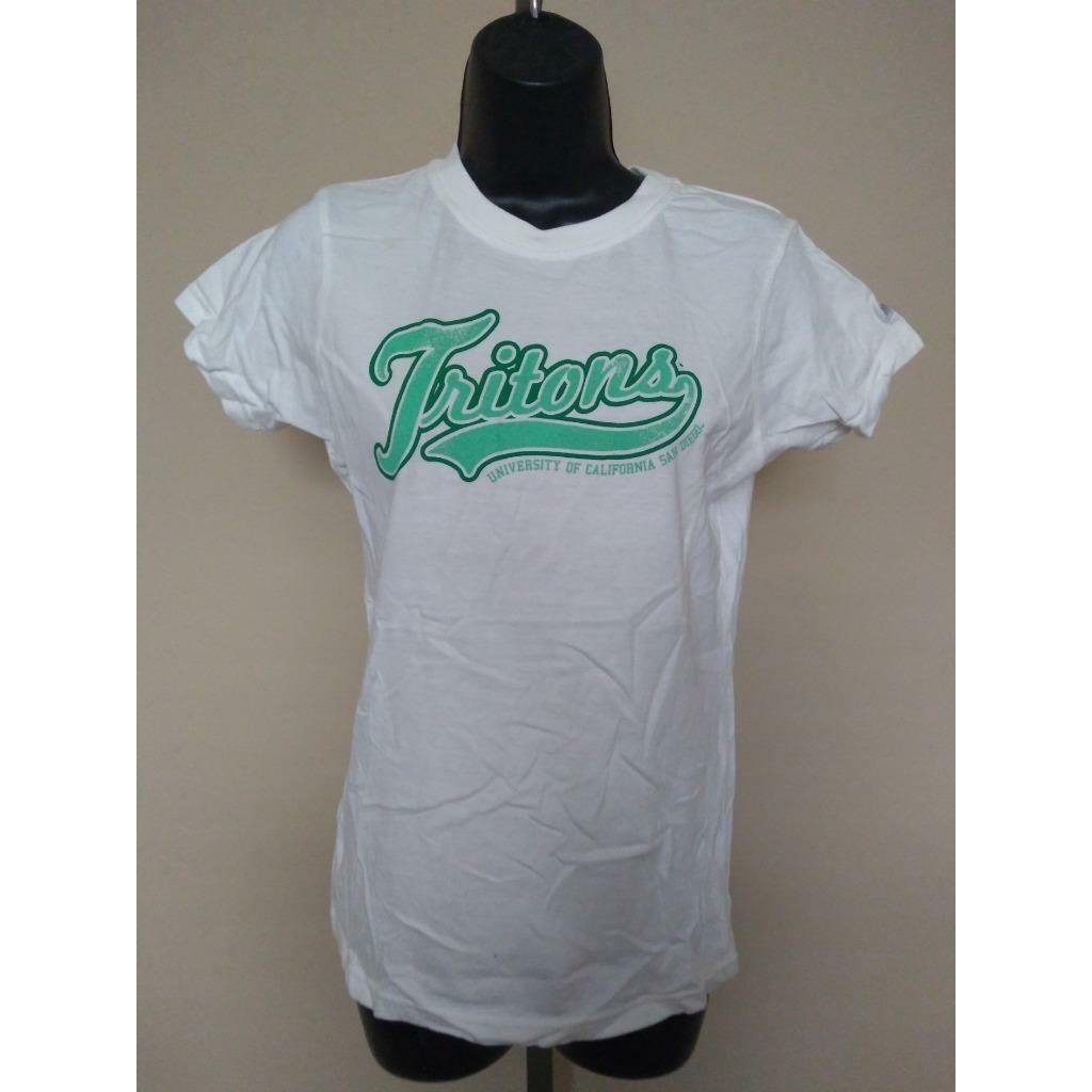 -Minor Flaw UC San Diego Tritons Womens Size M Medium White Russell Shirt Image 1