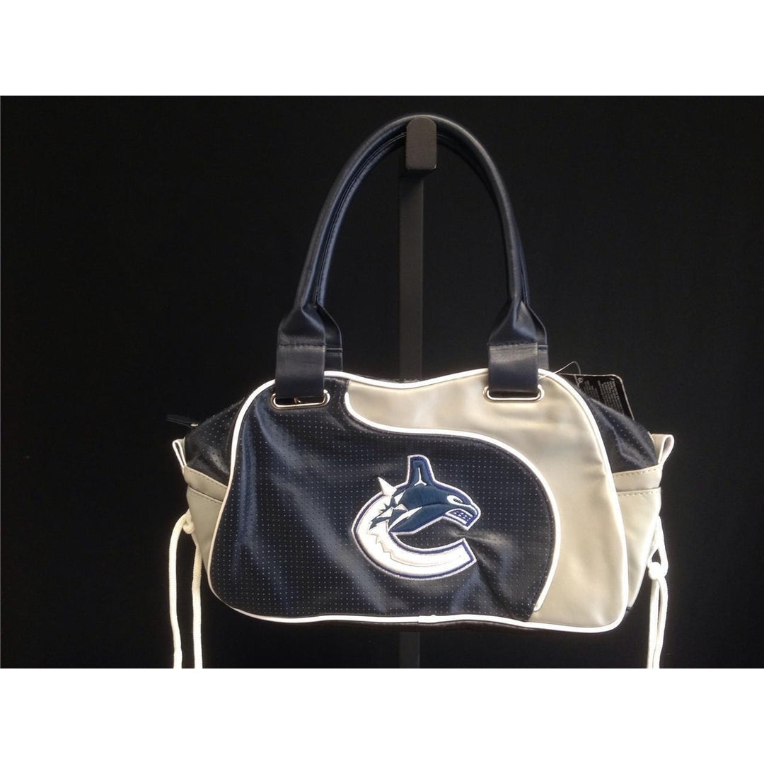 Vancouver Canucks NHL Womens Blue Gray Purse Hand Bag MSRP 30 Image 2