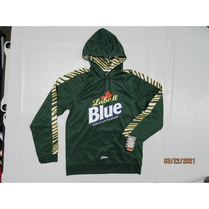 Labatt Blue Beer Pilsner Mens Size S Small Green Zubaz Performance Hoodie 40 Image 2