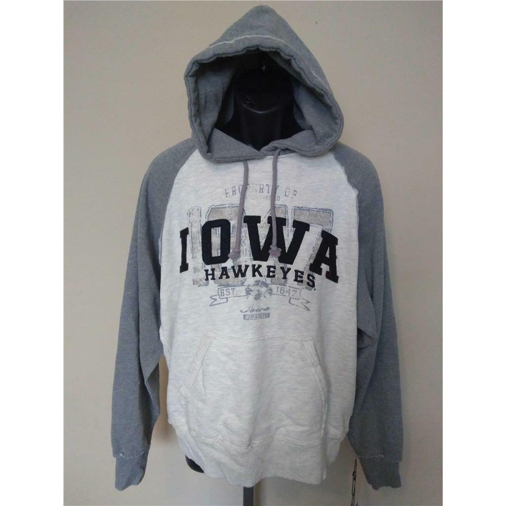 Iowa Hawkeyes Mens Size S Small Ivory and Gray J. America Hoodie Image 1