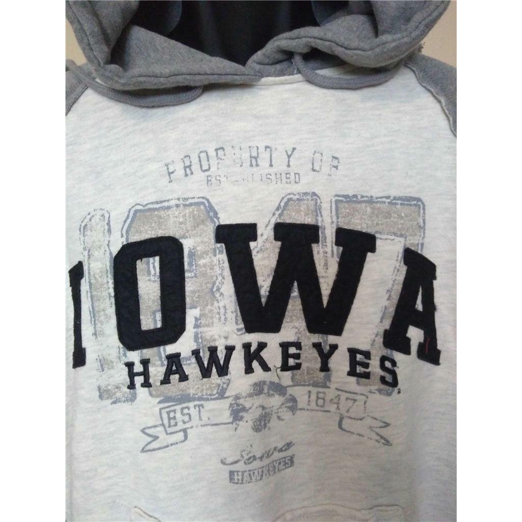 Iowa Hawkeyes Mens Size S Small Ivory and Gray J. America Hoodie Image 2