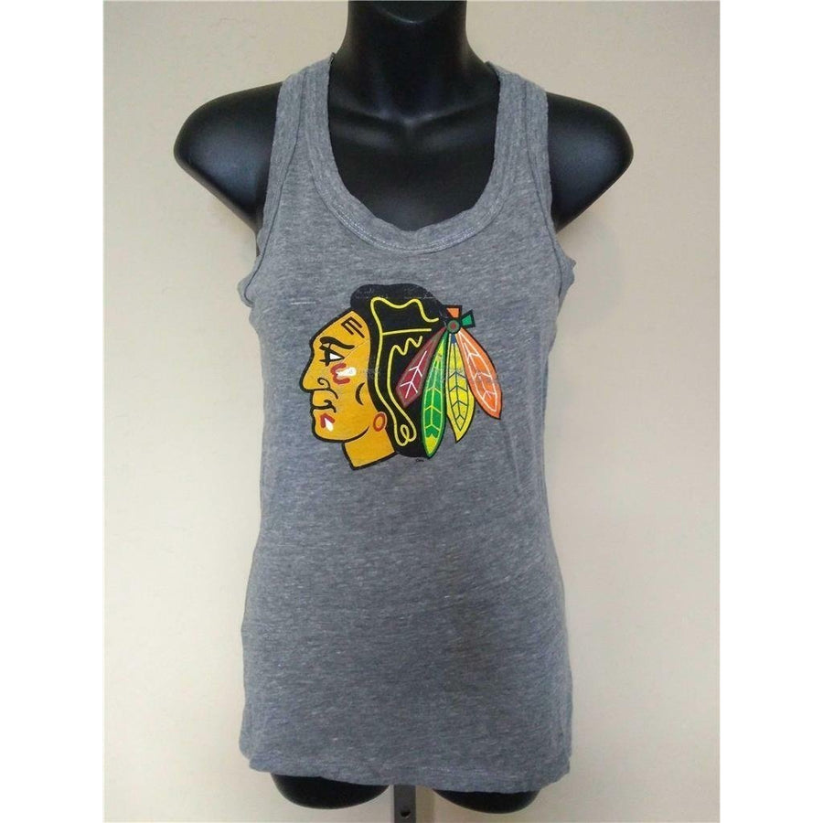 Chicago Blackhawks Womens Size S Gray Touch By Alyssa Milano Tank Top Shirt Image 1