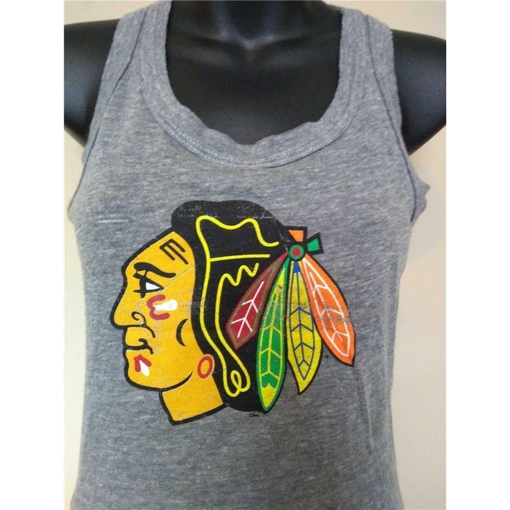 Chicago Blackhawks Womens Size S Gray Touch By Alyssa Milano Tank Top Shirt Image 2