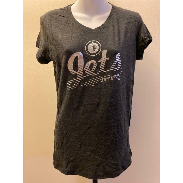 Winnipeg Jets Womens Size L Large Black Shirt Image 1