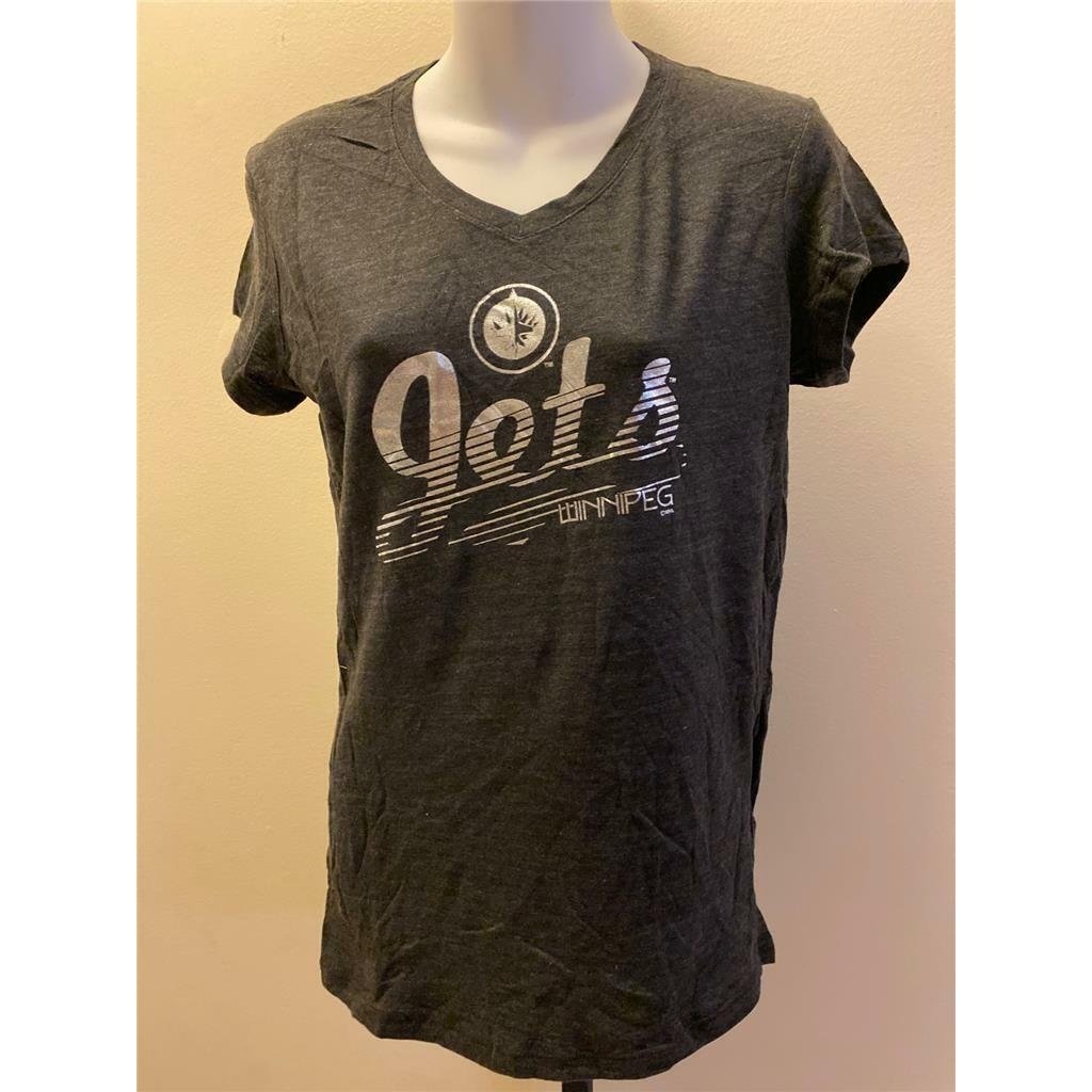 Winnipeg Jets Womens Size L Large Black Shirt Image 3