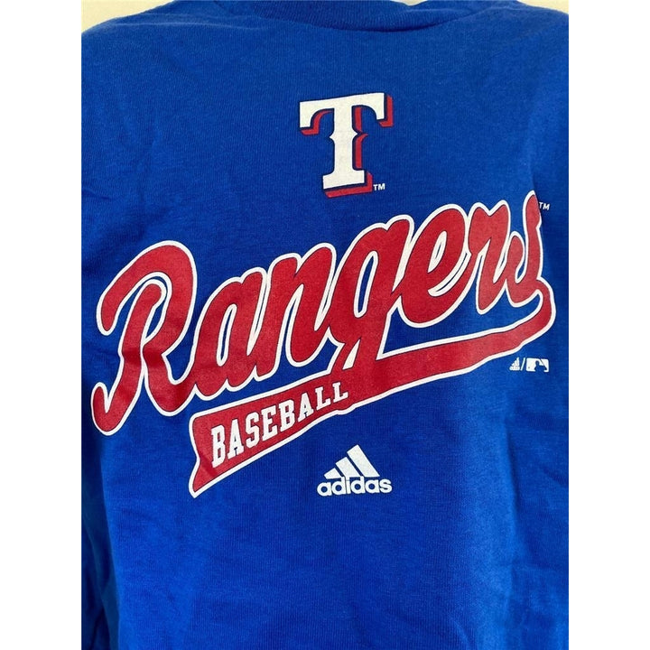 Texas Rangers Kids Size M Medium Blue Long Sleeve Shirt Image 3