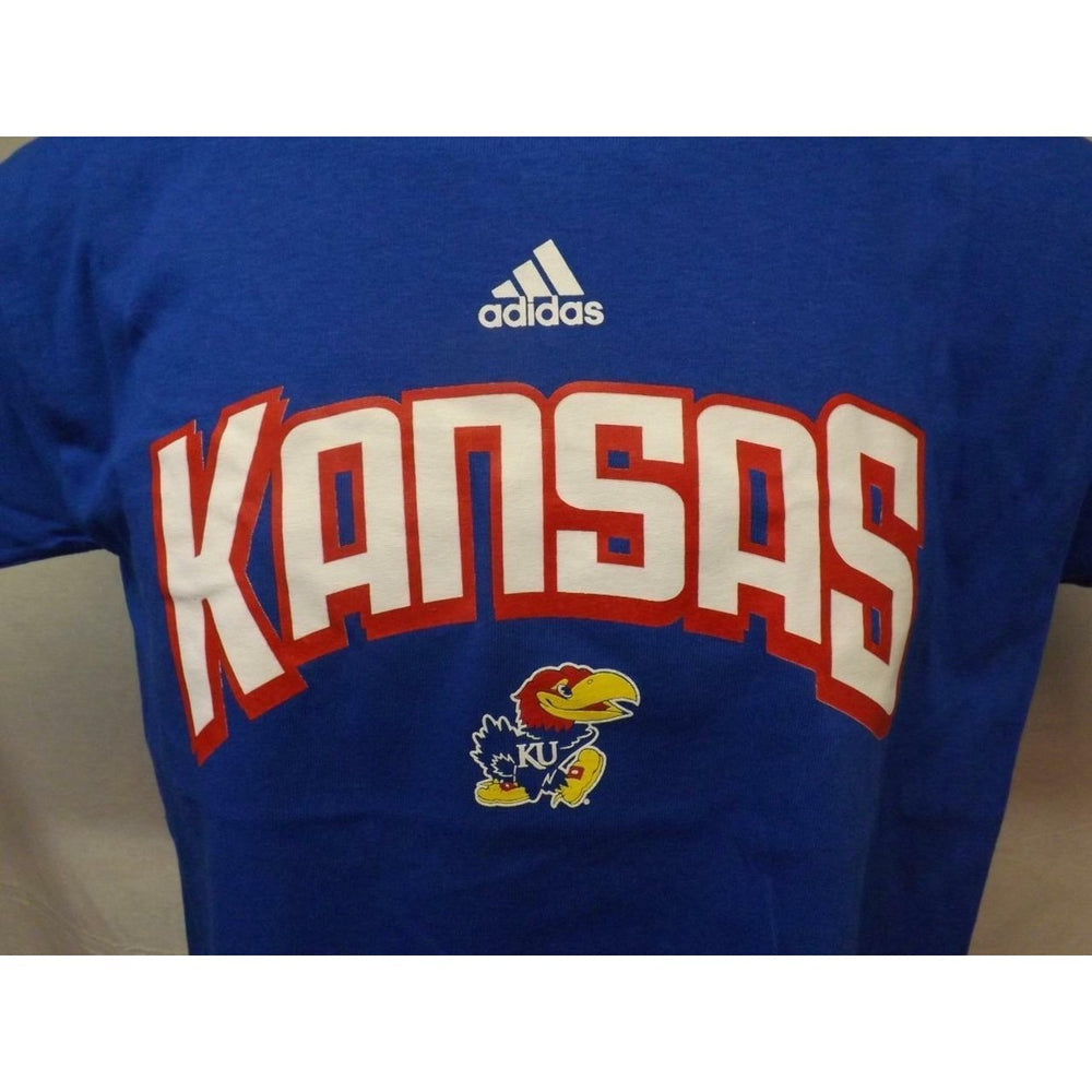 Kansas Jayhawks Adidas Youth Large L 14/16 Blue Shirt With Tag MSRP 20 Image 2