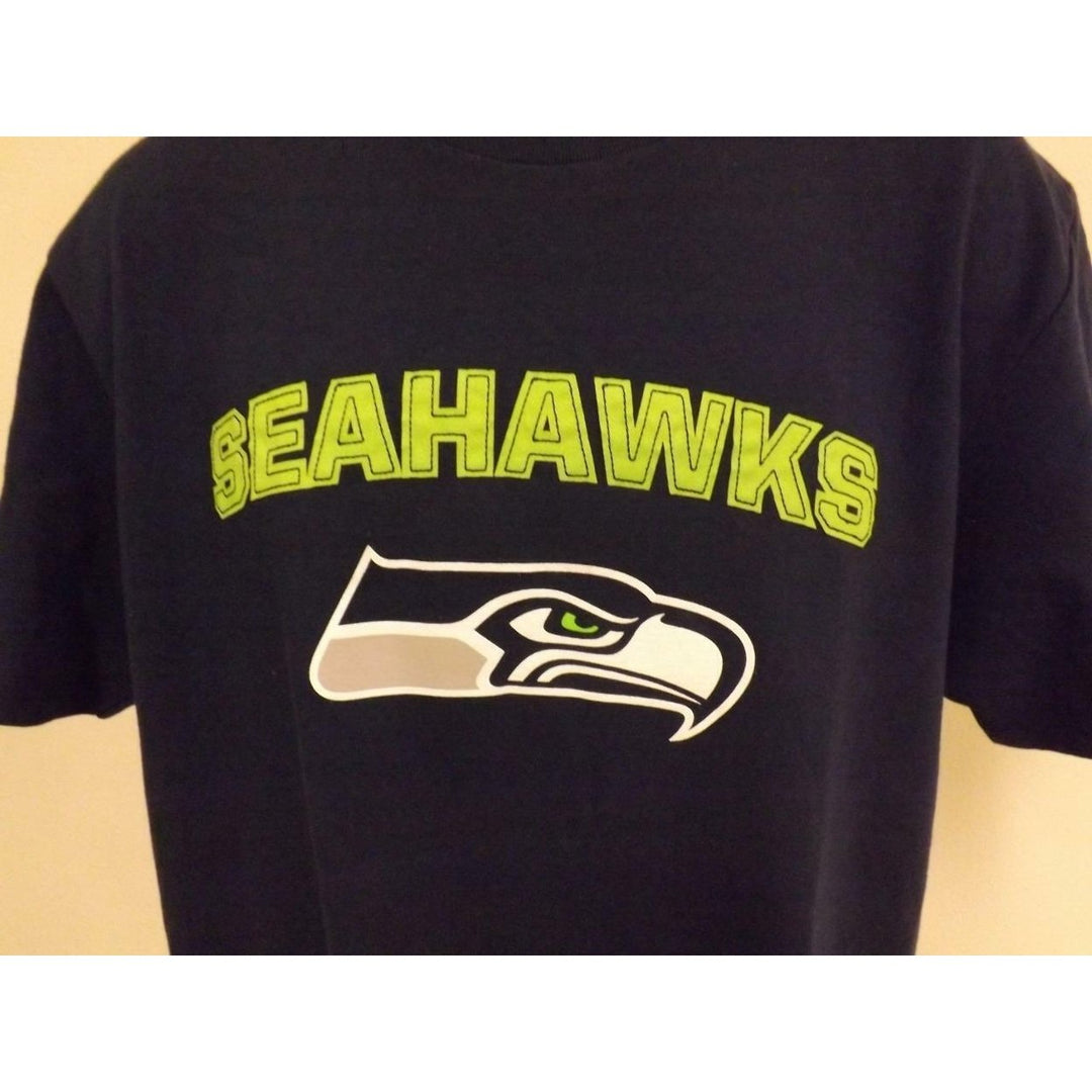 Seattle Seahawks Mens Size L Large Majestic Blue Shirt Image 3