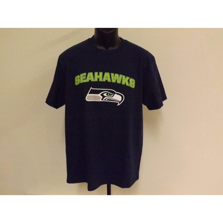 Seattle Seahawks Mens Size L Large Majestic Blue Shirt Image 4