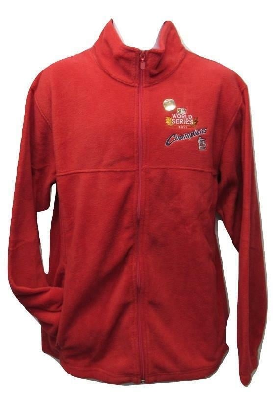 St. Louis Cardinals Mens Size L Large Red Full Zip Fleece Jacket Image 1