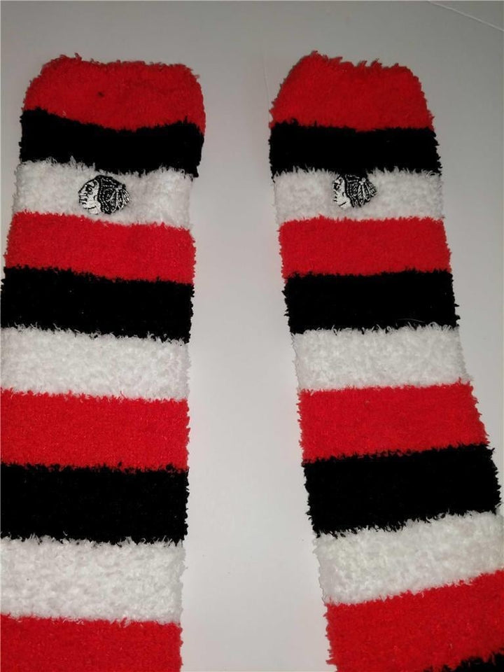 Chicago Blackhawks Mens Size Medium M Sizes 5-10 Long Comfy Soft Socks 15 Image 4