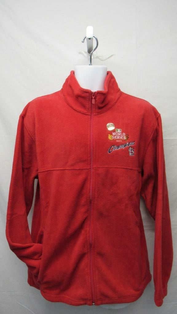 St. Louis Cardinals Mens Size L Large Red Full Zip Fleece Jacket Image 2