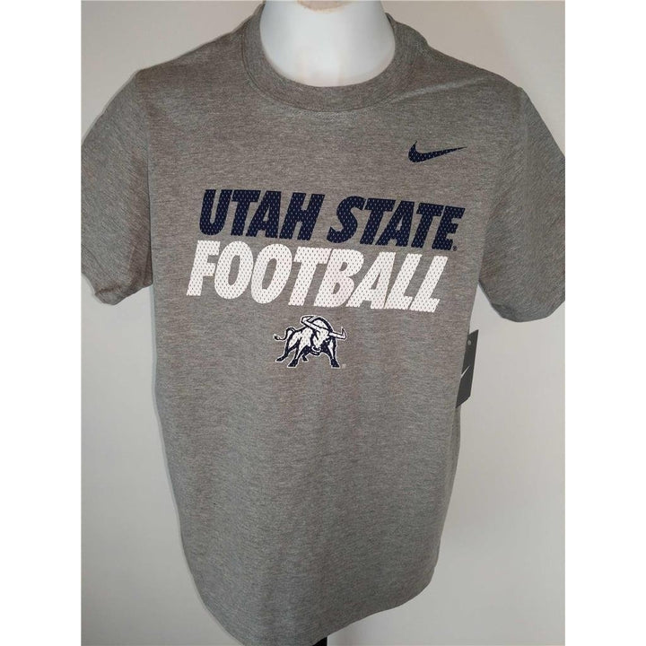 Utah State Aggies football YOUTH Size M Medium 10/12 Gray Nike Shirt 22 Image 3