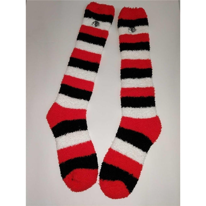 Chicago Blackhawks Mens Size Medium M Sizes 5-10 Long Comfy Soft Socks 15 Image 4