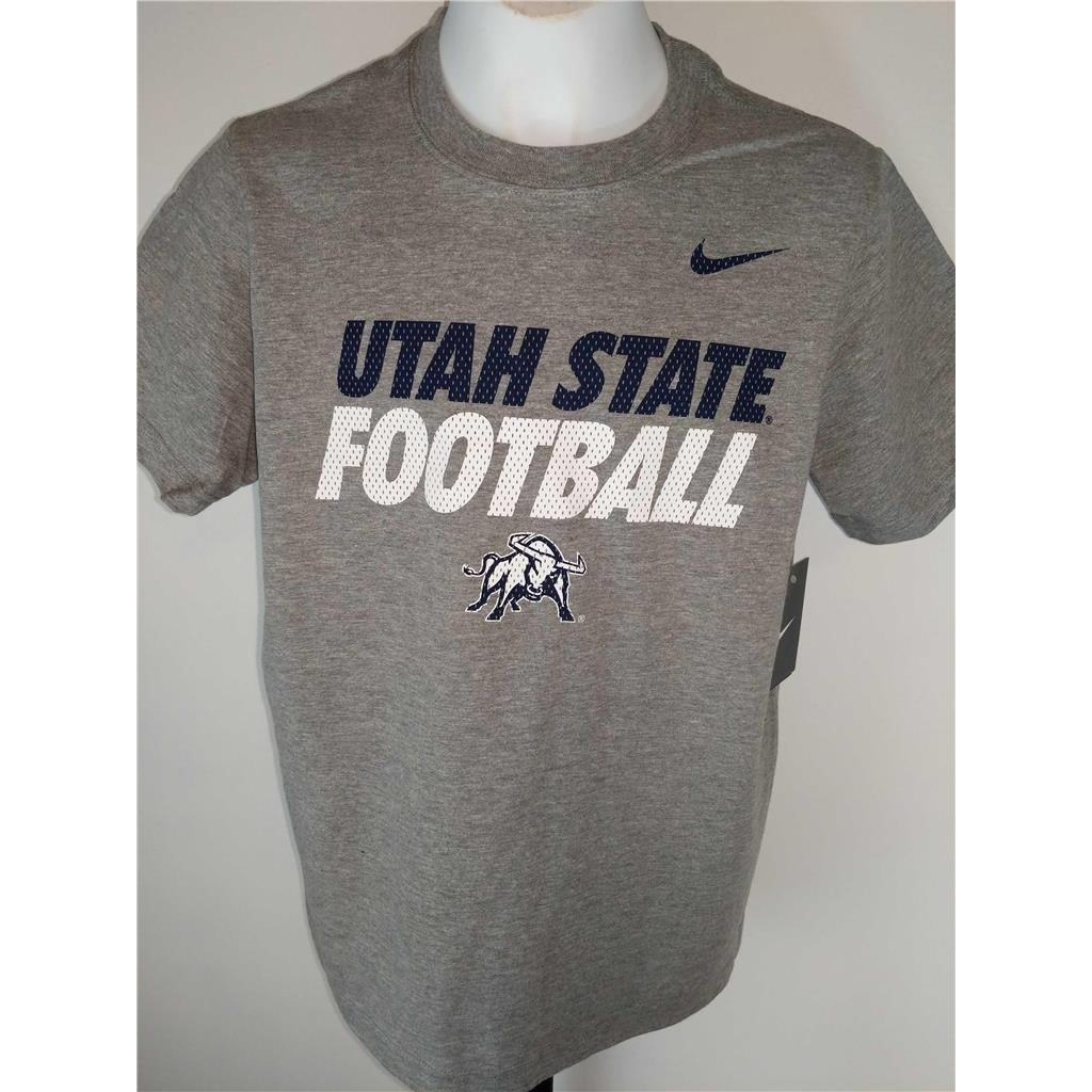 Utah State Aggies football YOUTH Size M Medium 10/12 Gray Nike Shirt 22 Image 4